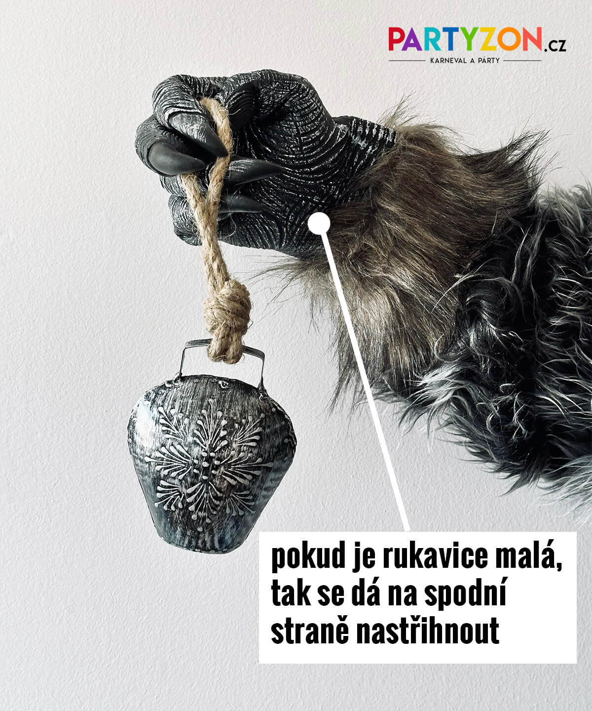 gumove rukavice s drápy čert vlk
